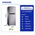 SAMSUNG 255L DURACOOL TOP MOUNTED FREEZER FRIDGE - SILVER - Image 2